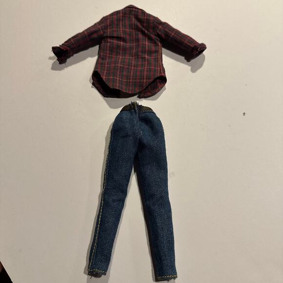 Vintage Barbie Outfit 1998 Becky School Photographer Replacement Jeans Plaid - Picture 2 of 4